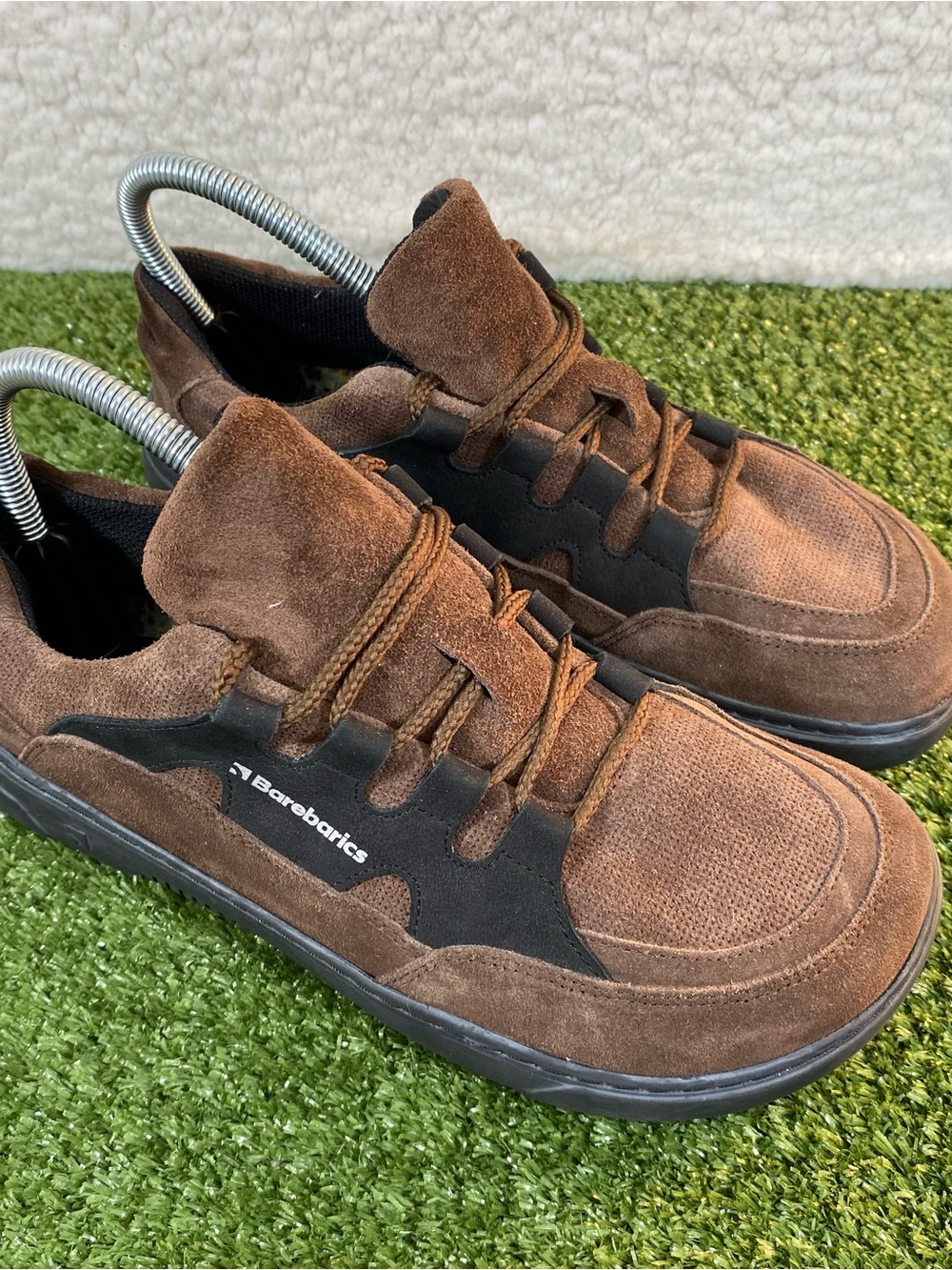 Barebarics EVO Barefoot Sneakers Womenโs Size US 7 EU 39 Brown Suede Comfort